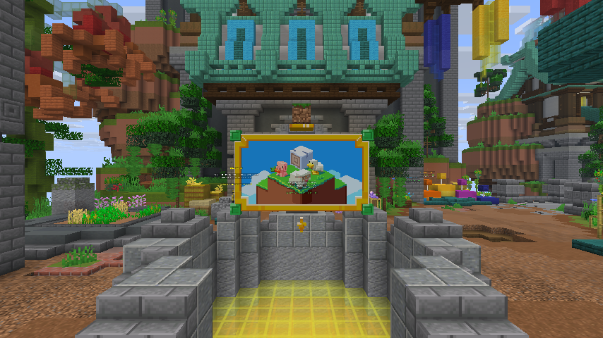 OrchardMC Skyblock spawn and island portal